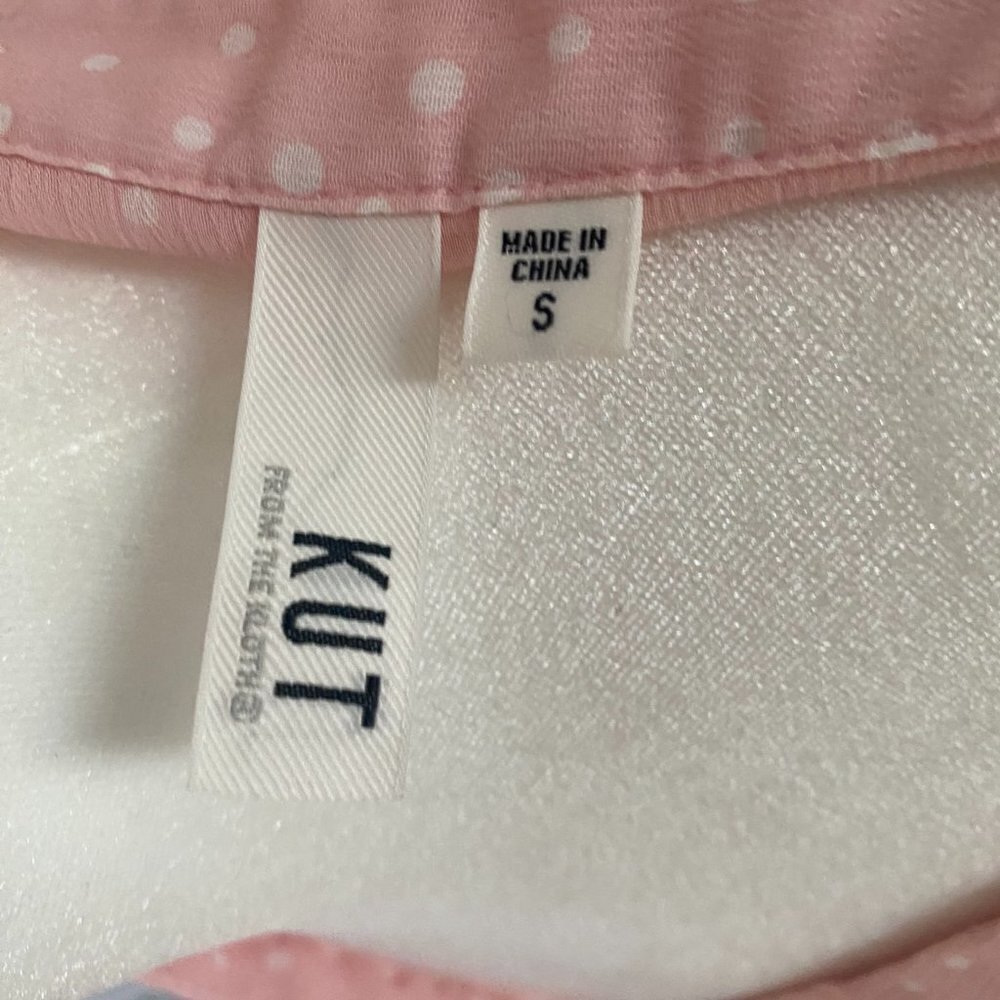 Kut from the Kloth Pink Pokadot Button Down Blouse - Picture 7 of 7